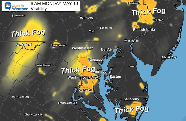 May 13 weather fog visibility morning