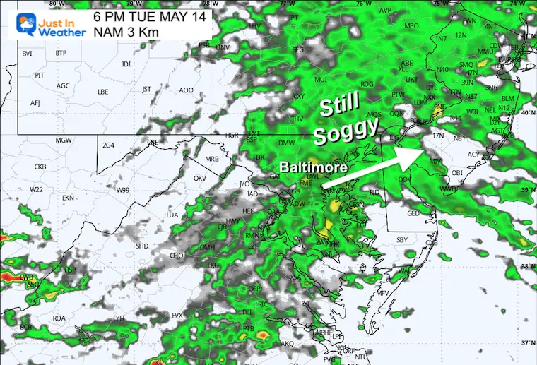 May 13 weather rain radar Tuesday evening