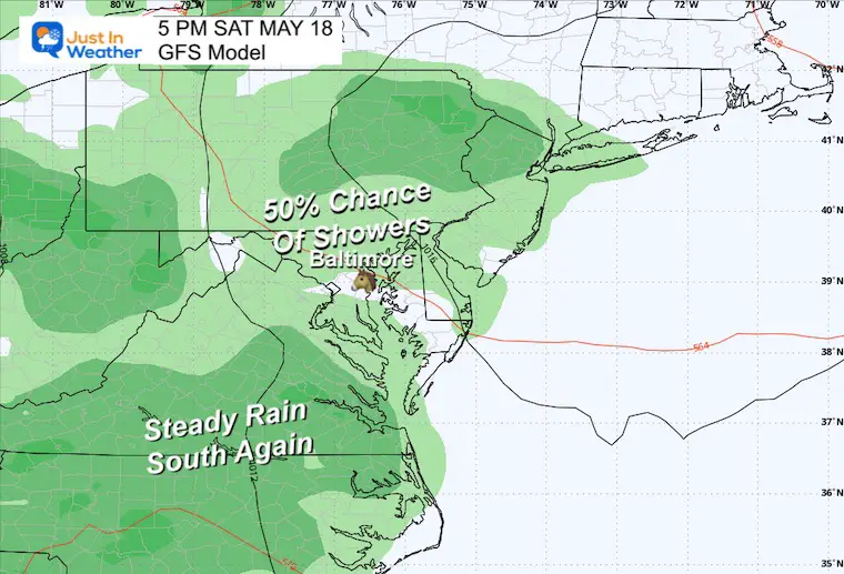 May 15 weather rain storm Preakness Saturday Baltimore