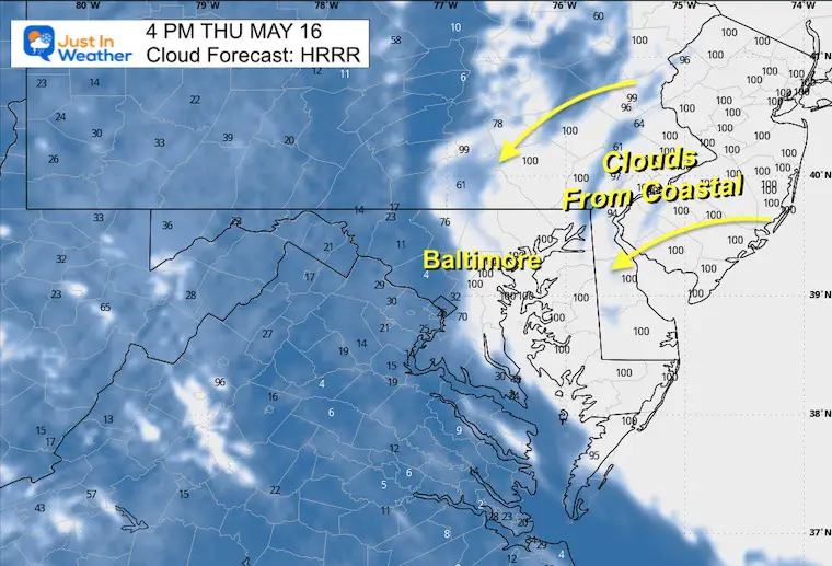 May 16 weather cloud forecast Thursday afternoon