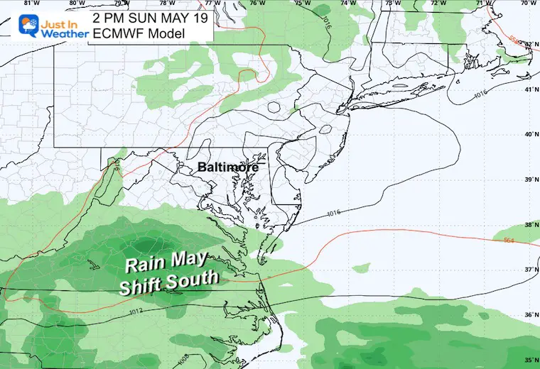 May 16 weather forecast rain Sunday