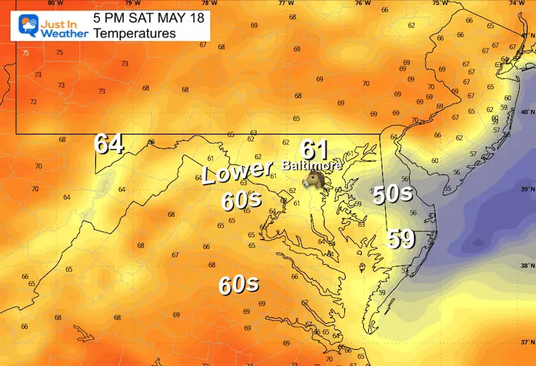 May 16 Weather Preakness Baltimore Temperatures