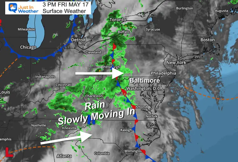 May 17 weather rain Friday afternoon