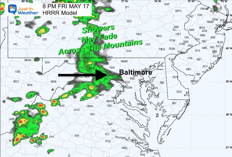 May 17 weather rain Friday evening