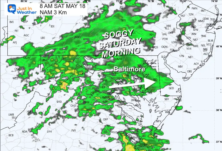 May 17 weather rain Saturday Morning 8 AM