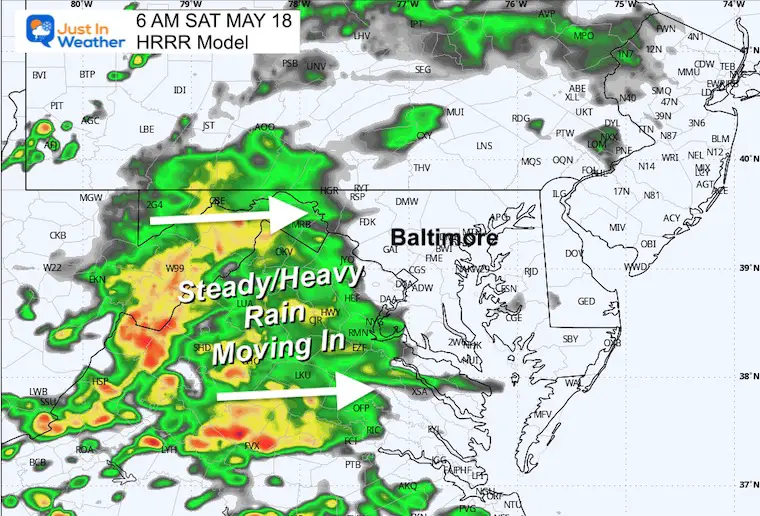 May 17 weather rain Saturday Morning HRRR