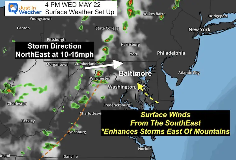 May 22 weather set up Wednesday Afternoon