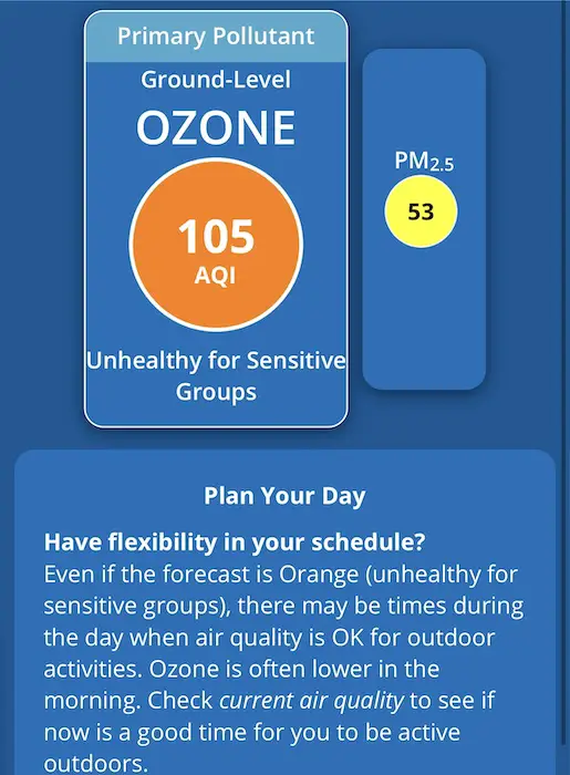 May 25 weather Code Orange Ozone forecast Baltimore Saturday 