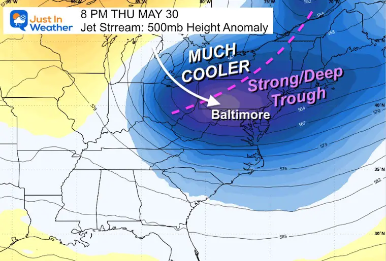 May 27 weather cooler jet stream Thursday