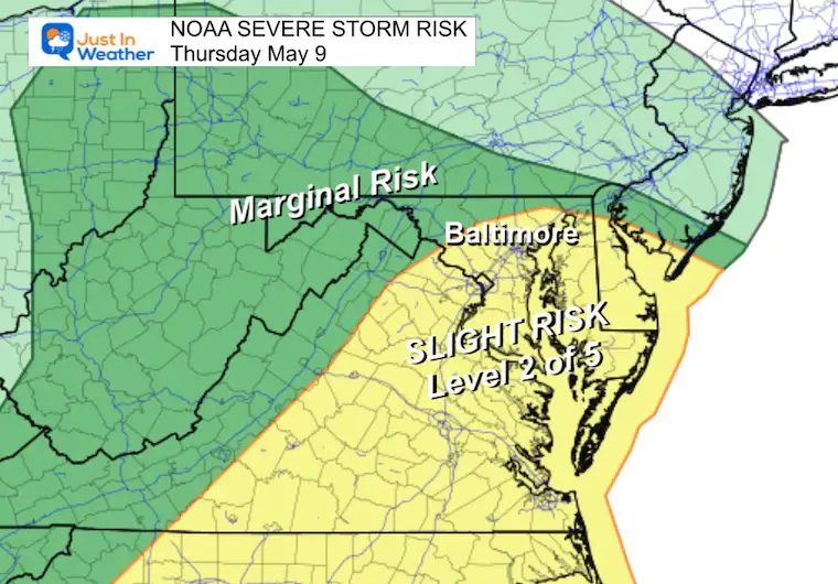 May 8 weather NOAA Severe Storm Risk Thursday