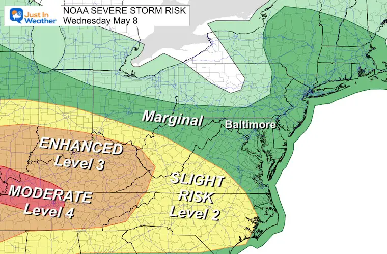 May 8 weather NOAA Severe Storm Risk Wednesday