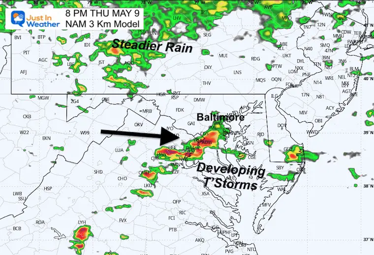 May 8 weather storm radar Thursday evening