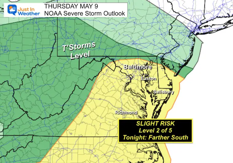 May 9 weather NOAA Severe Storm Risk Thursday