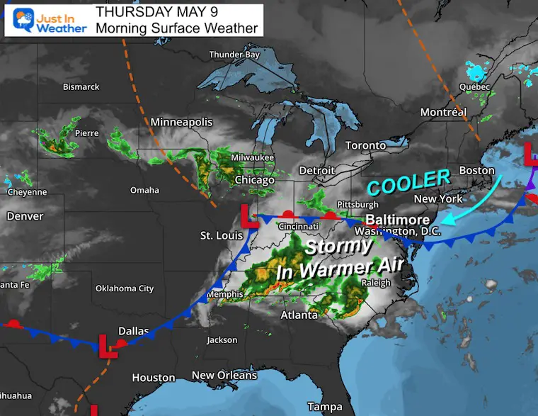 May 9 weather Thursday morning