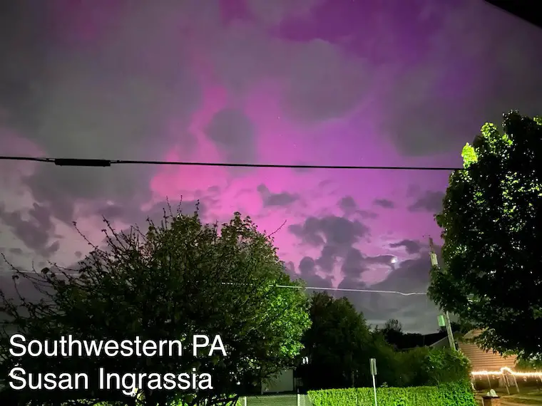 May 11 aurora Southwest Pennsylvania