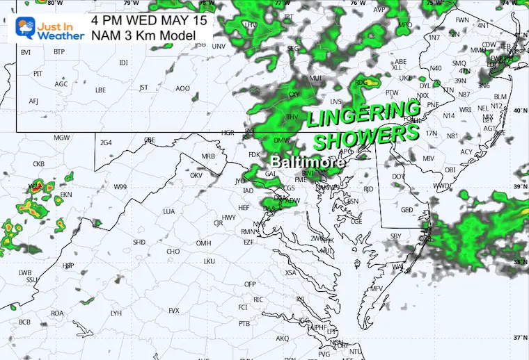 May 14 weather rain forecast Wednesday afternoon