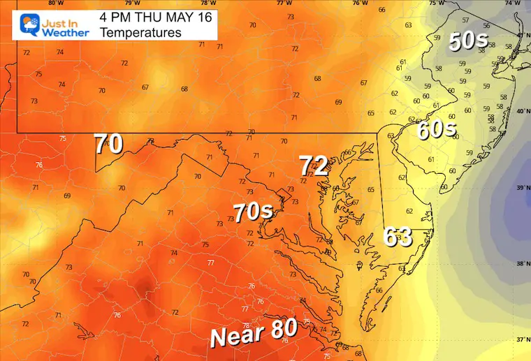 May 15 weather temperatures Thursday afternoon