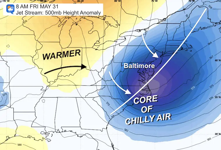 May 29 weather jet stream forecast Friday Chill