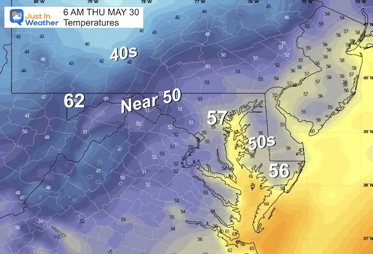 Many 29 weather temperatures Thursday morning