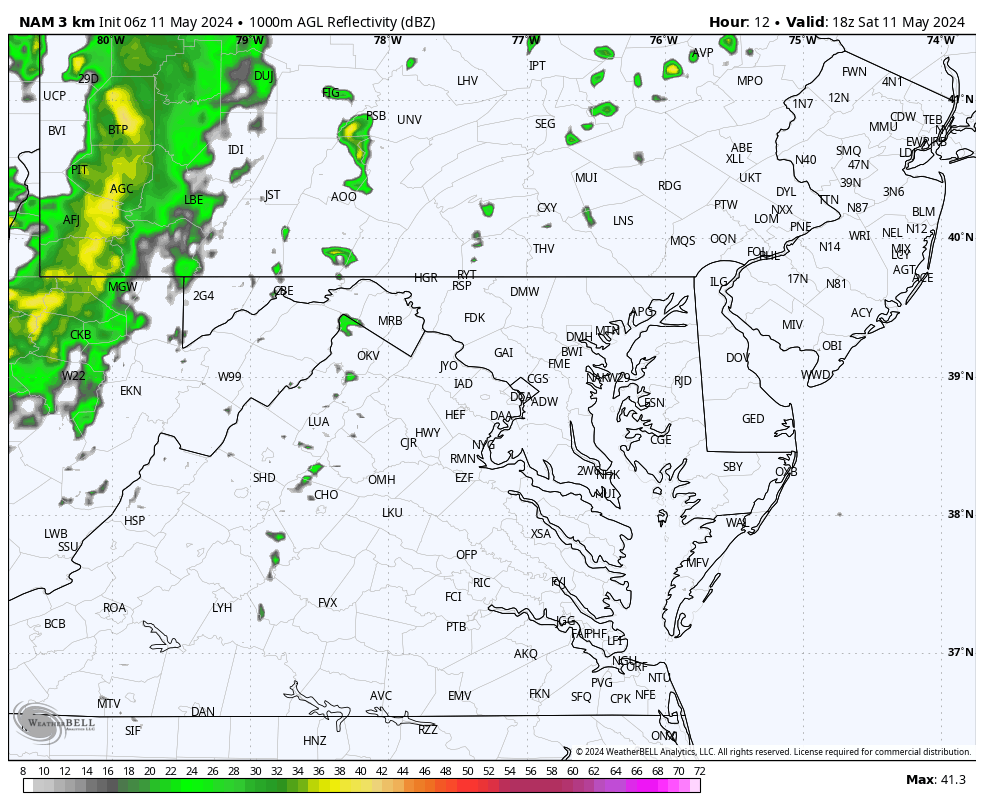 May 11 weather rain radar Saturday