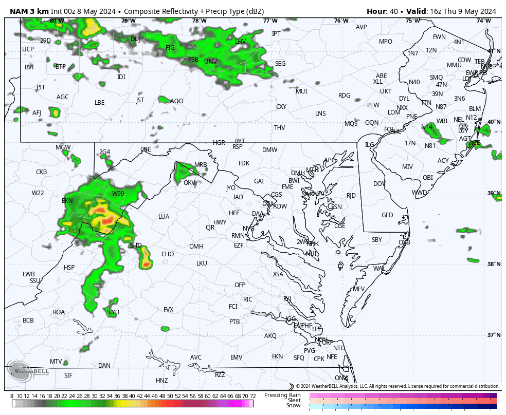 May 8 weather radar simulation Thursday