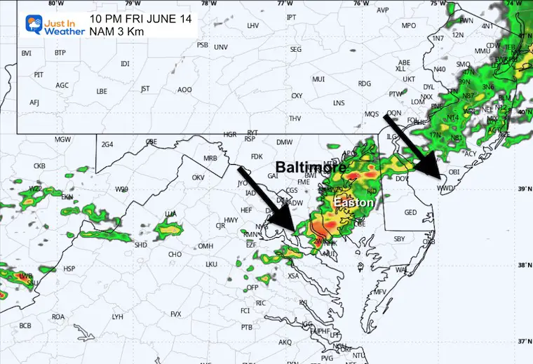 June 13 weather storm radar Friday 10 PM