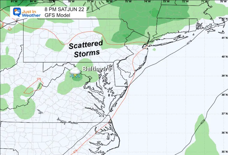 June 19 weather forecast storms Saturday