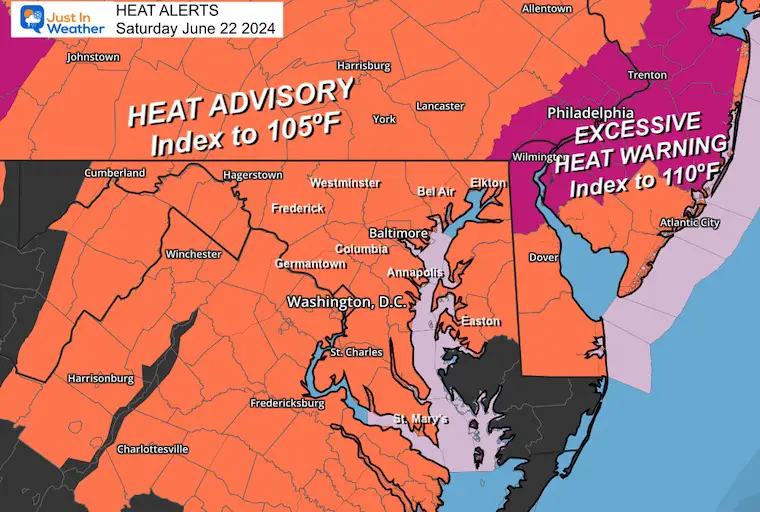 June 22 weather Heat Advisory Saturday 