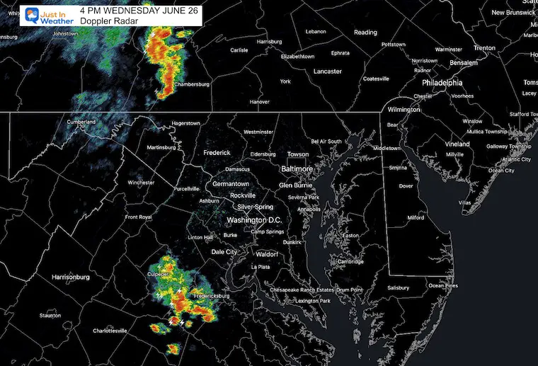 June 26 weather storm radar Wednesday afternoon 