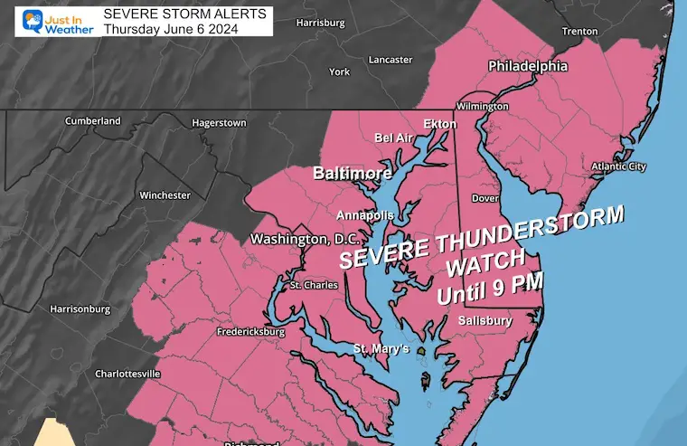 Severe Thunderstorm Watch June 6 Maryland
