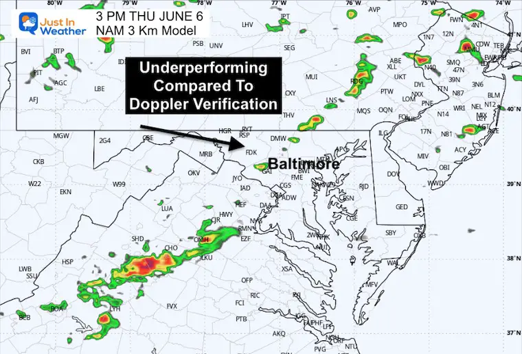 June 6 weather forecast storm radar afternoon