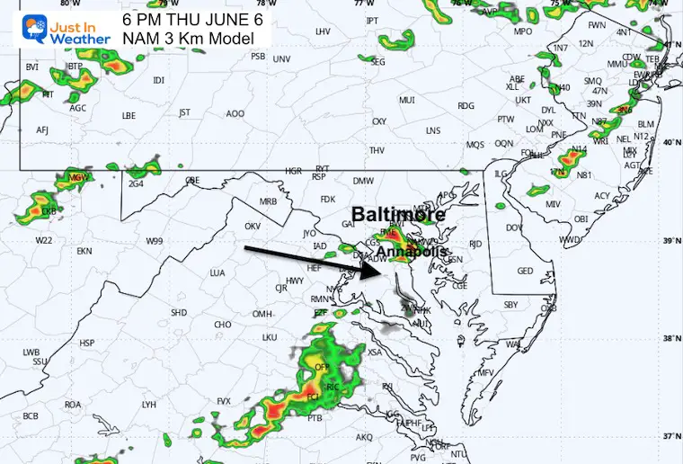 June 6 weather forecast storm radar evening 