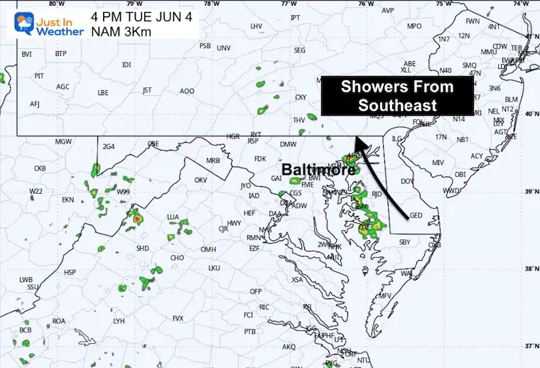 June 4 weather forecast radar Tuesday afternoon
