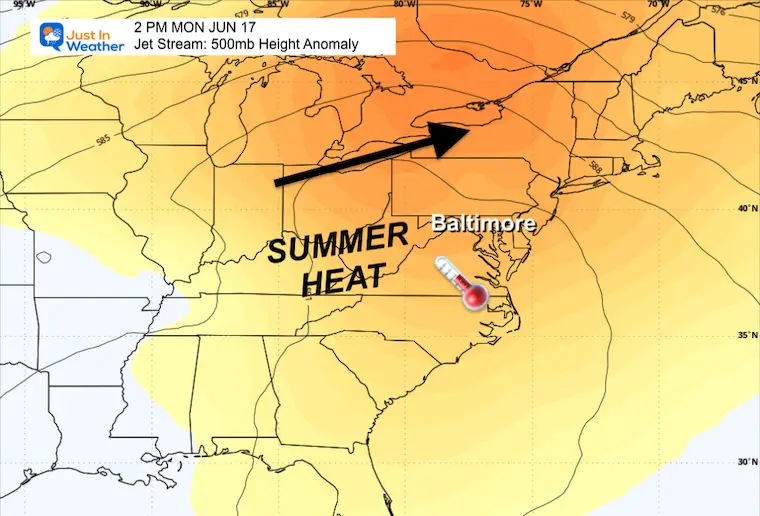 June 12 weather jet stream Monday