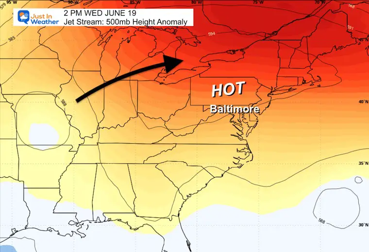 June 13 weather jet stream forecast Wednesday