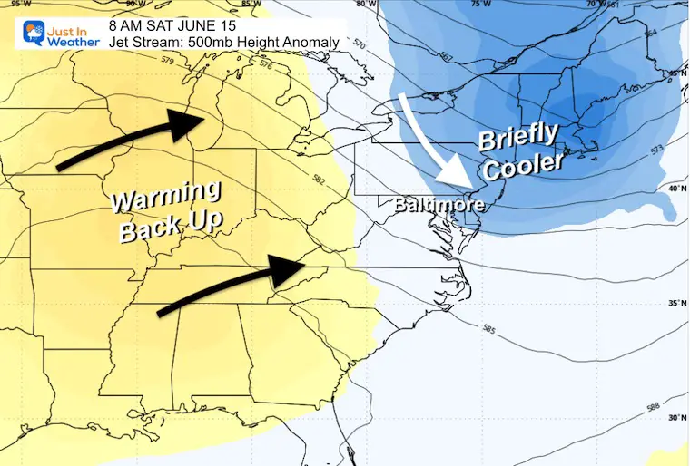 June 14 weather jet stream forecast Saturday