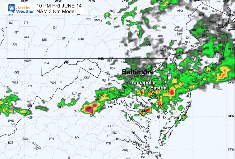 June 14 weather radar forecast 10 PM