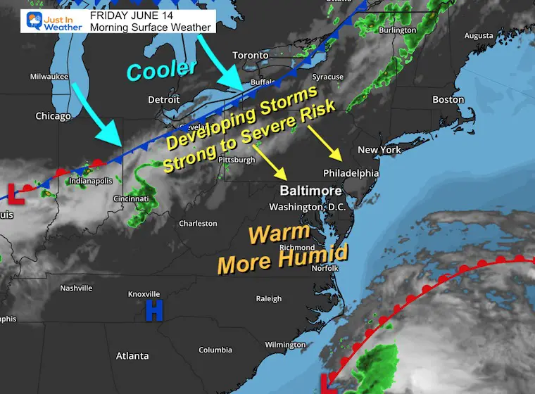 June 14 weather Friday morning