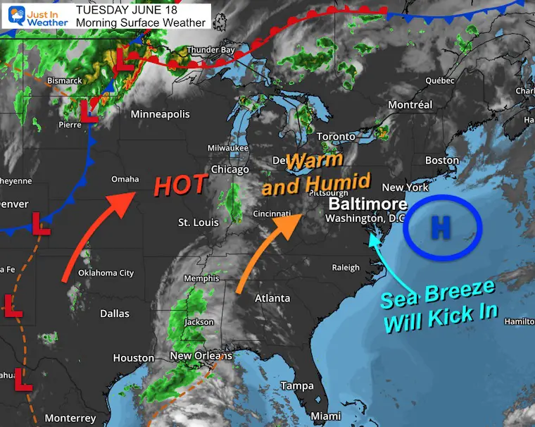 June 18 weather Tuesday Morning