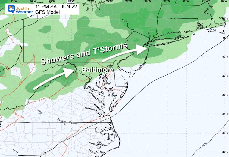 June 18 weather storm forecast Saturday