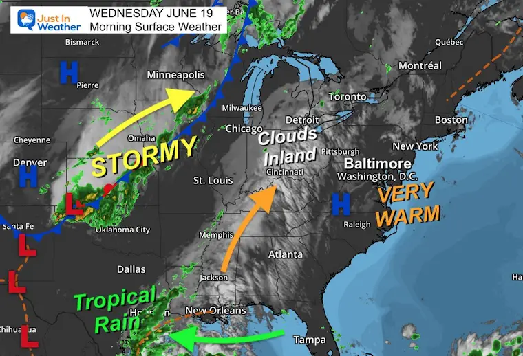 June 19 weather Wednesday morning 