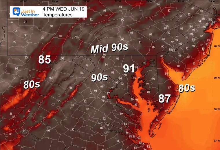 June 19 weather Heat Advisory Wednesday