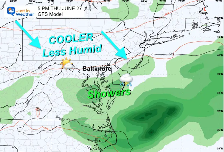 June 23 weather storm forecast Thursday afternoon
