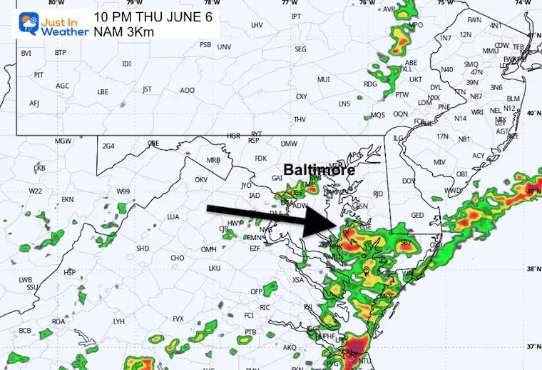 June 5 weather forecast storm radar Thursday night