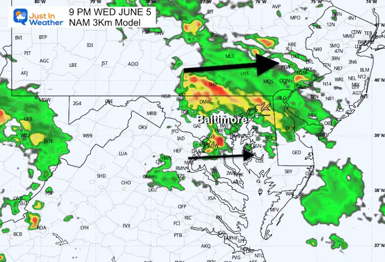 June 5 weather storm radar Wednesday night