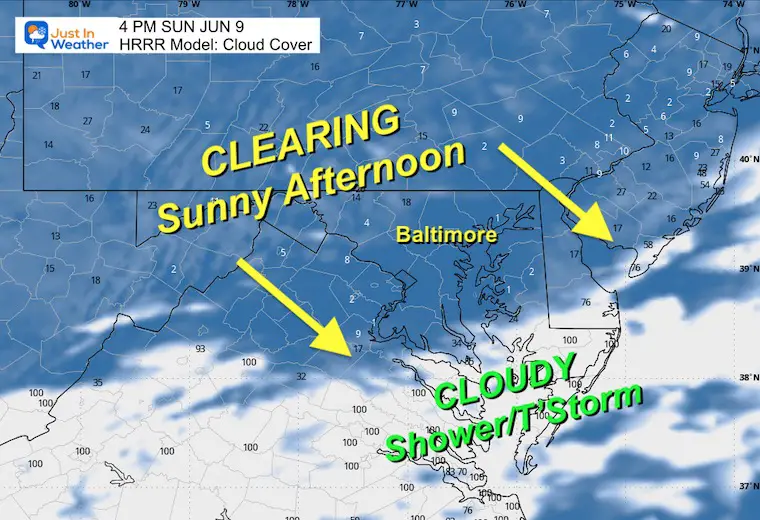 June 9 weather could forecast Sunday afternoon