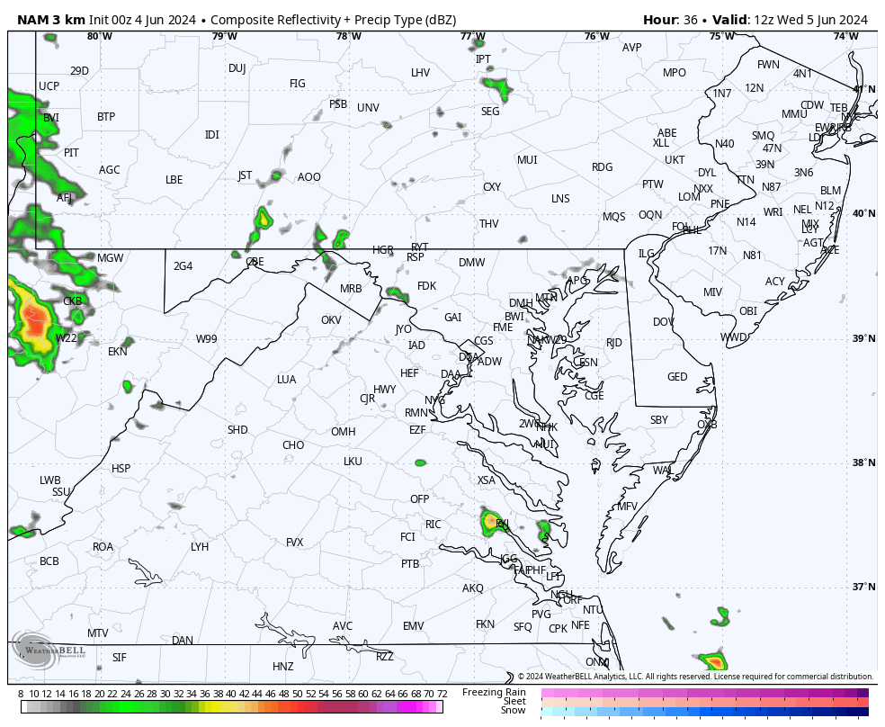 June 4 weather forecast radar Wednesday