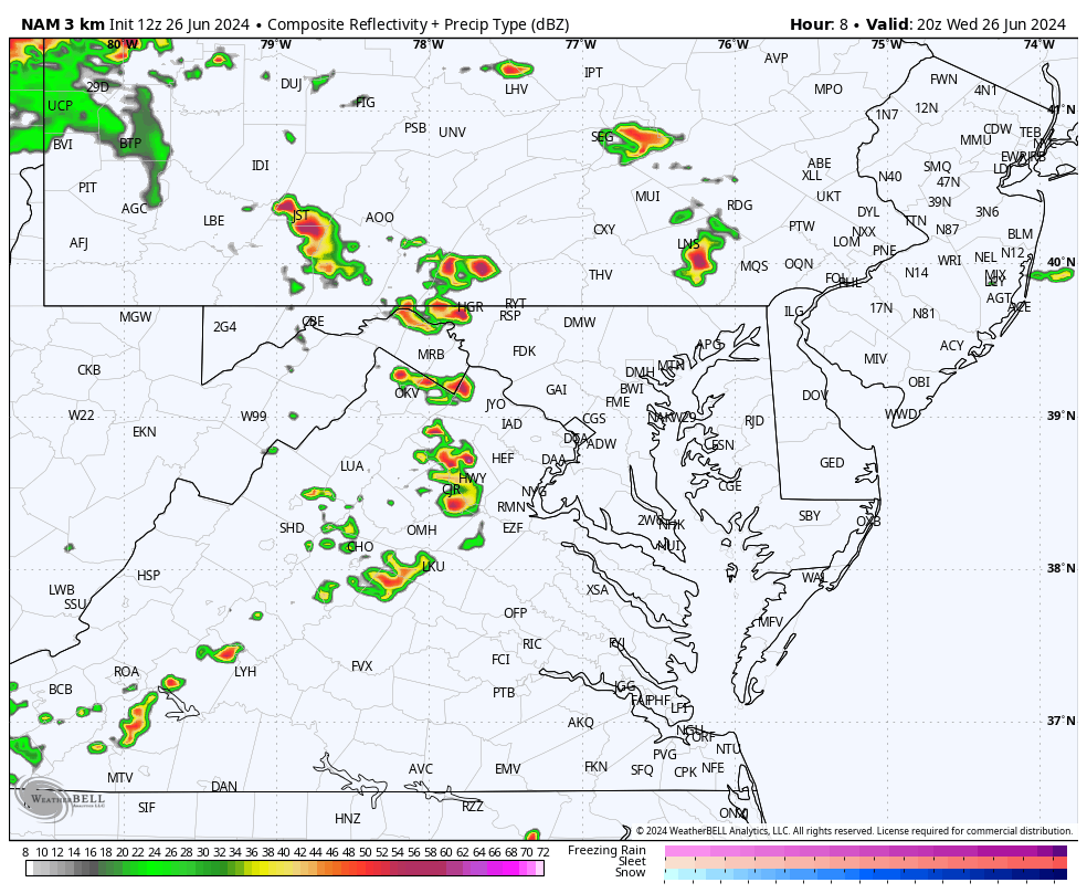June 26 weather storm radar Wednesday
