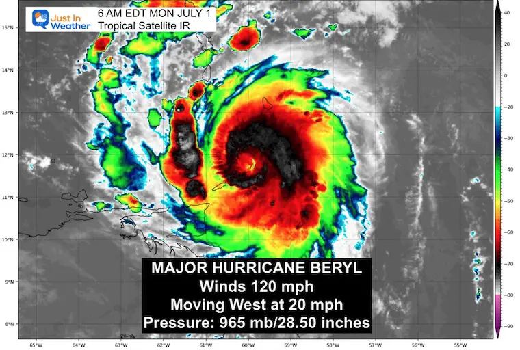 July 1 Hurricane Beryl Satellite