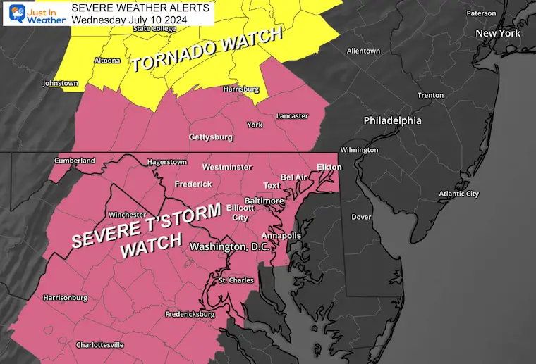 July 10 Tornado and Severe Thunderstorm Watch